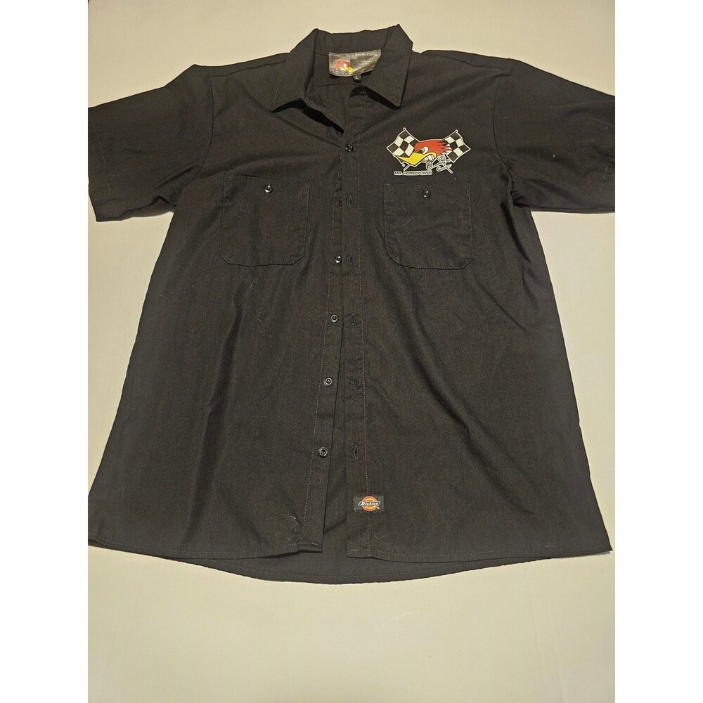 Clay Smith Cams Mr Horsepower Dickies Work Shirt Mens L Black Hot Rod Racing